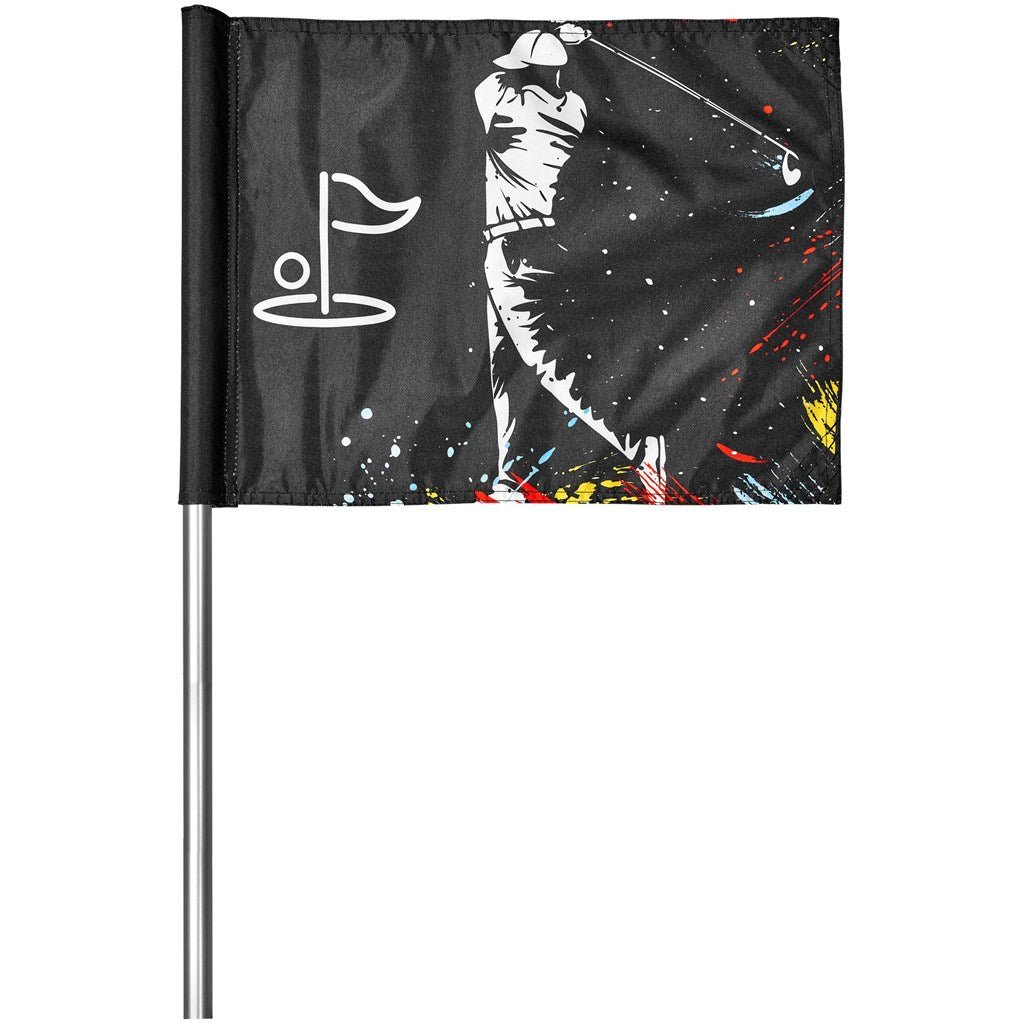 Pre - Printed Sample Hoppla Tournament Golf Flag - Brand your company Logo! Get a quote - Promo Lingo