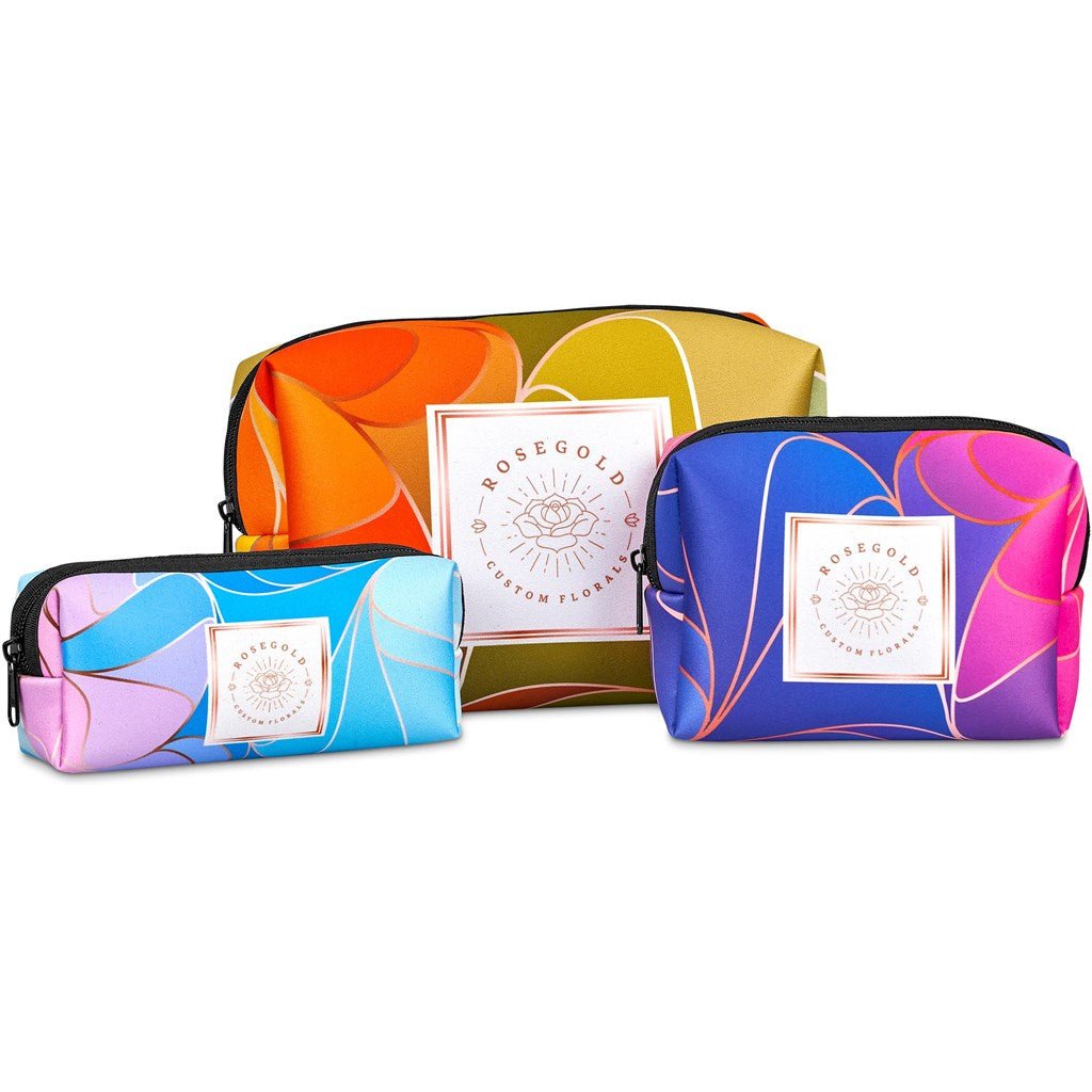 Pre - Production Hoppla Emma Neoprene Toiletry Bag - Brand your company Logo! Get a quote - Promo Lingo