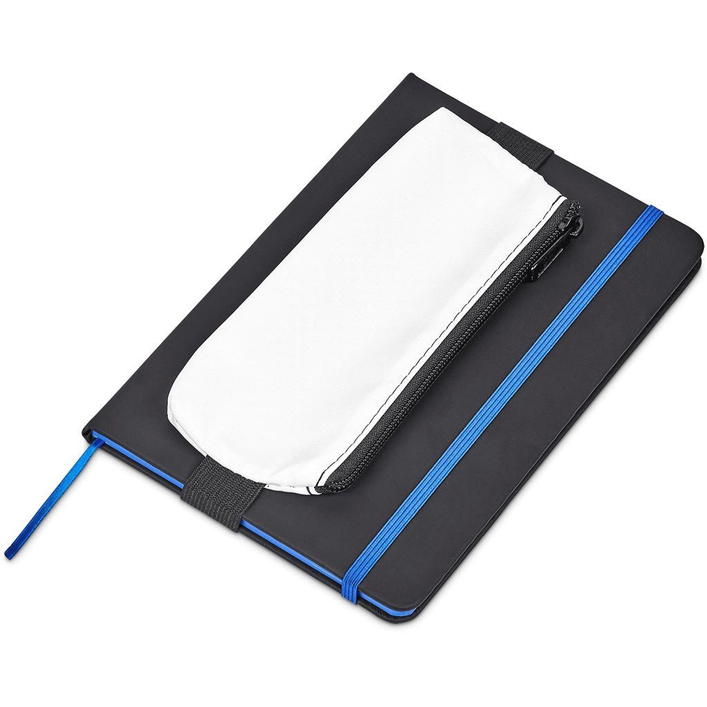 Pre - Production Sample Hoppla Lagoon Polyester Pencil Case To Fit Over An A5 Notebook - Brand your company Logo! Get a quote - Promo Lingo