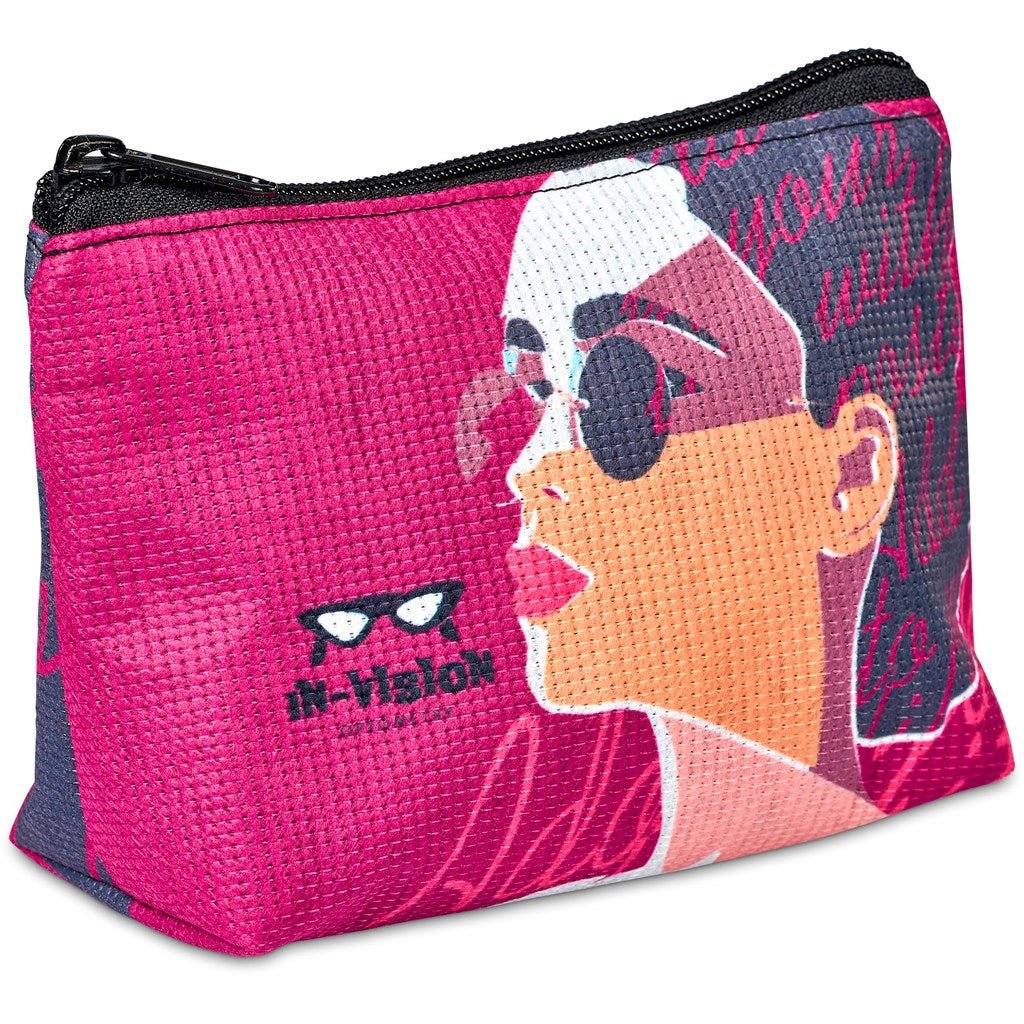 Pre - Production Sample Hoppla Recycled PET Stitch - Bond Mini Toiletry Bag - Brand your company Logo! Get a quote - Promo Lingo