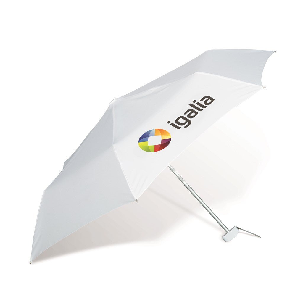 Rainbow Compact Umbrella - Solid White - Brand your company Logo! Get a quote - Promo Lingo