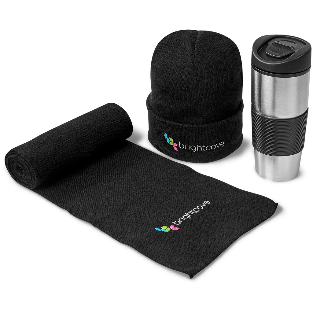Ridge Winter Gift Set: Cozy Beanie, Scarf, and Tumbler - Brand your company Logo! Get a quote - Promo Lingo