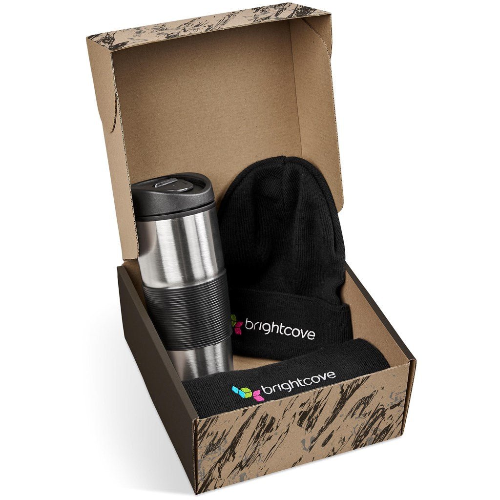 Ridge Winter Gift Set: Cozy Beanie, Scarf, and Tumbler - Brand your company Logo! Get a quote - Promo Lingo