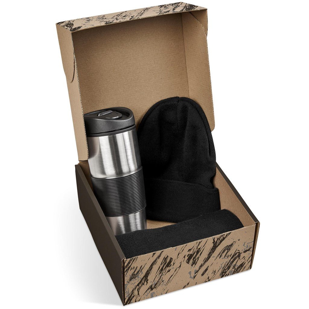 Ridge Winter Gift Set: Cozy Beanie, Scarf, and Tumbler - Brand your company Logo! Get a quote - Promo Lingo