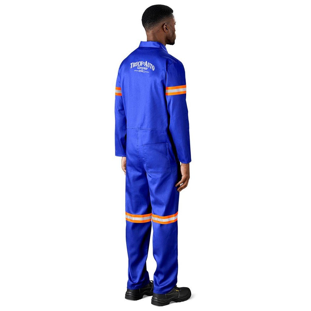 Safety Polycotton Boiler Suit - Reflective Arms & Legs - Orange Tape - Brand your company Logo! Get a quote - Promo Lingo