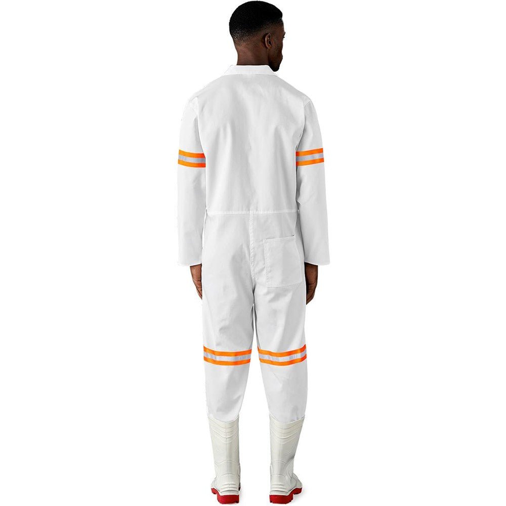 Safety Polycotton Boiler Suit - Reflective Arms & Legs - Orange Tape - Brand your company Logo! Get a quote - Promo Lingo
