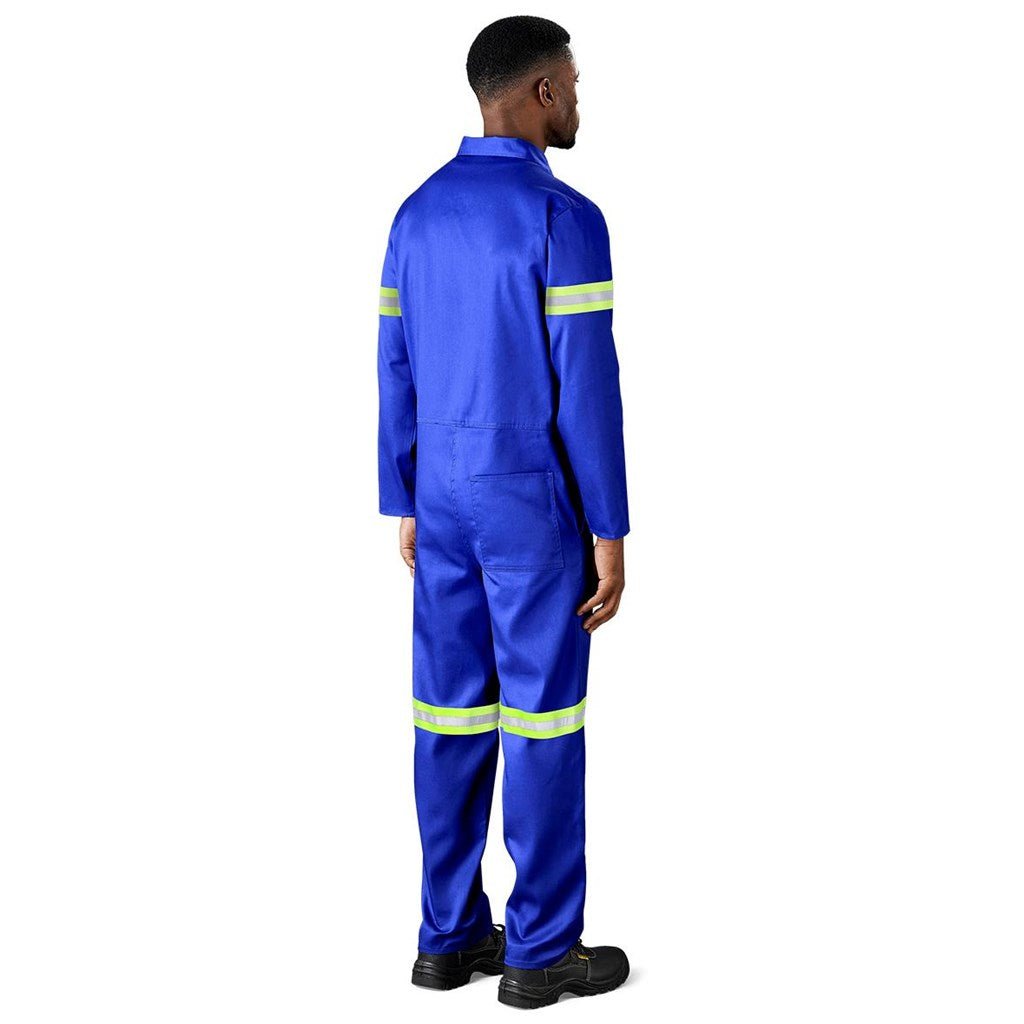 Safety Polycotton Boiler Suit - Reflective Arms & Legs - Yellow Tape - Brand your company Logo! Get a quote - Promo Lingo