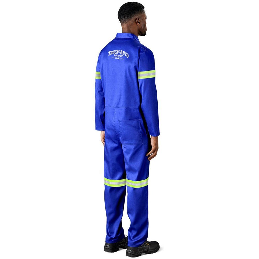 Safety Polycotton Boiler Suit - Reflective Arms & Legs - Yellow Tape - Brand your company Logo! Get a quote - Promo Lingo