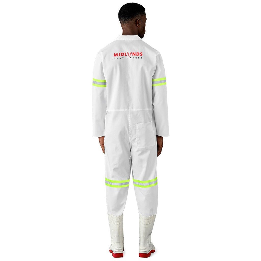 Safety Polycotton Boiler Suit - Reflective Arms & Legs - Yellow Tape - Brand your company Logo! Get a quote - Promo Lingo