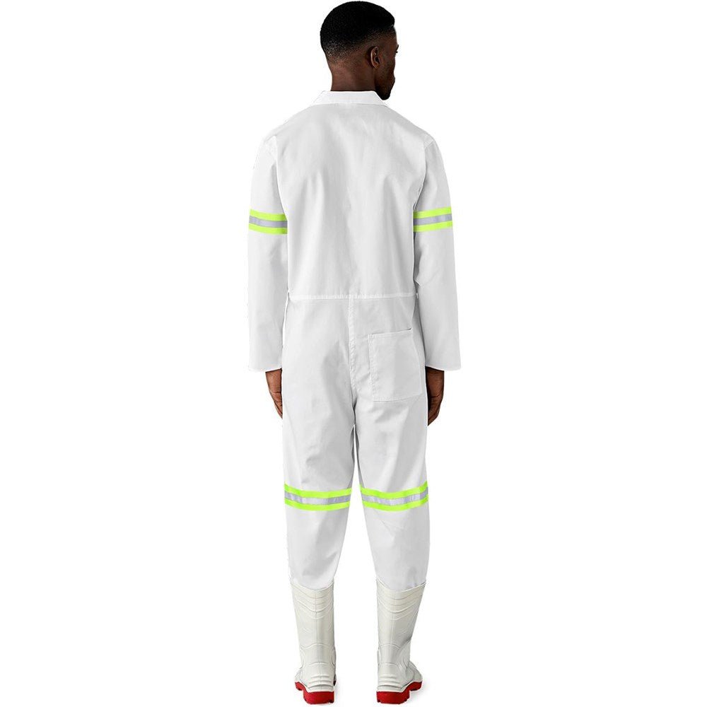 Safety Polycotton Boiler Suit - Reflective Arms & Legs - Yellow Tape - Brand your company Logo! Get a quote - Promo Lingo