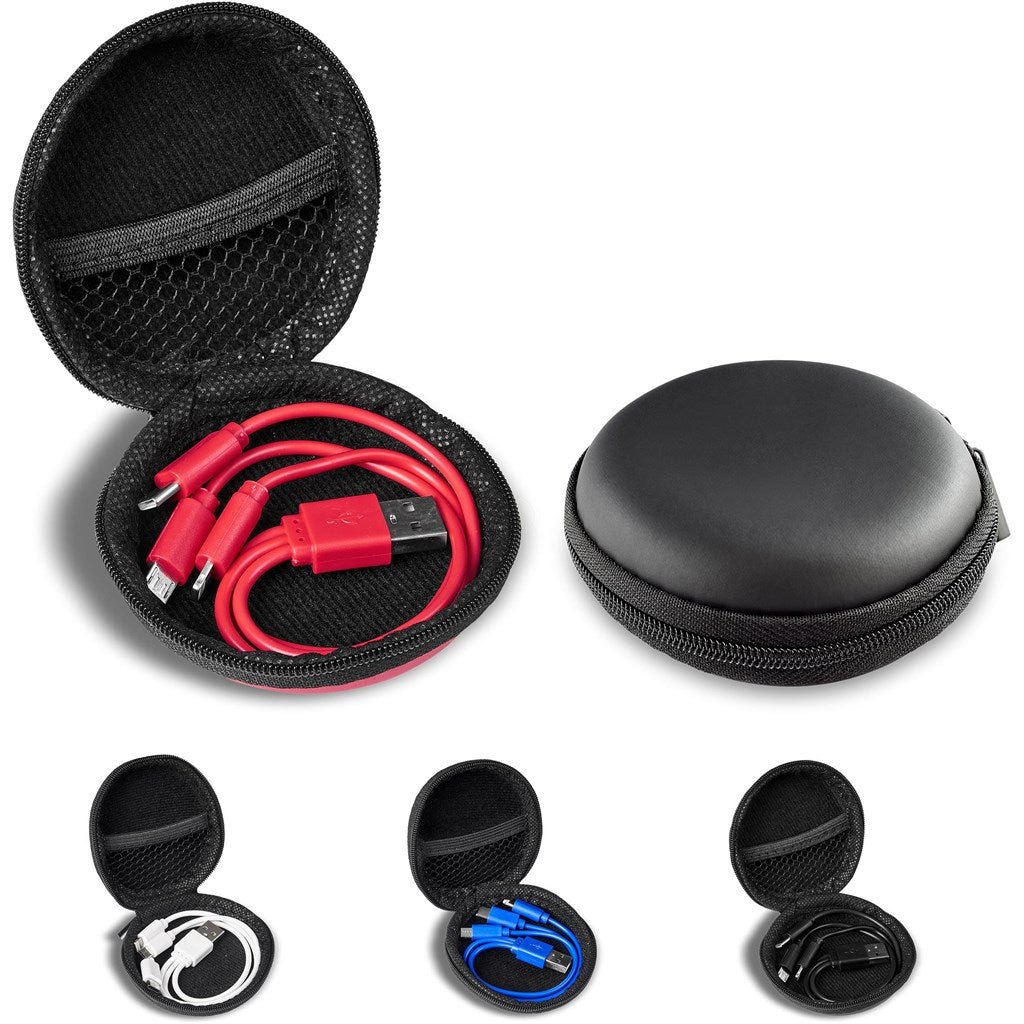 Sammy Tri - Cable in EVA Case - Brand your company Logo! Get a quote - Promo Lingo
