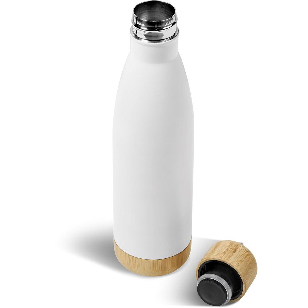Serendipio Heritage Stainless Steel & Bamboo Vacuum Water Bottle – 500ml for Hot or Cold Drinks - Brand your company Logo! Get a quote - Promo Lingo