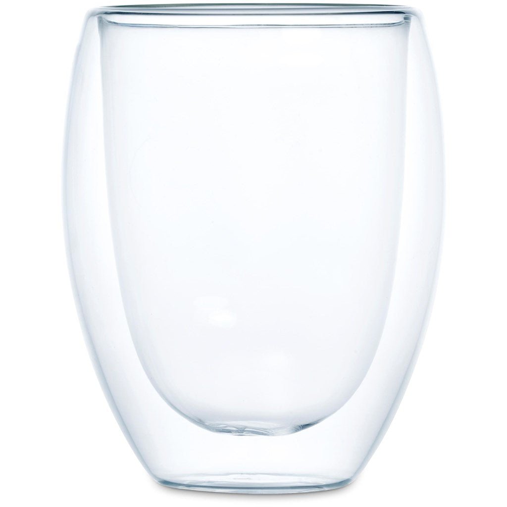Serendipio Lorenzo Glass Double - Wall Cup - 350ml Elegant Design - Brand your company Logo! Get a quote - Promo Lingo