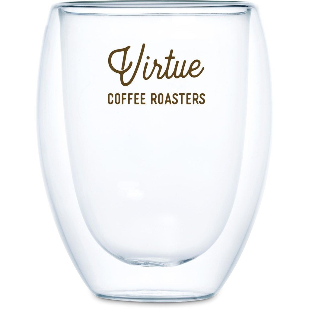 Serendipio Lorenzo Glass Double - Wall Cup - 350ml Elegant Design - Brand your company Logo! Get a quote - Promo Lingo