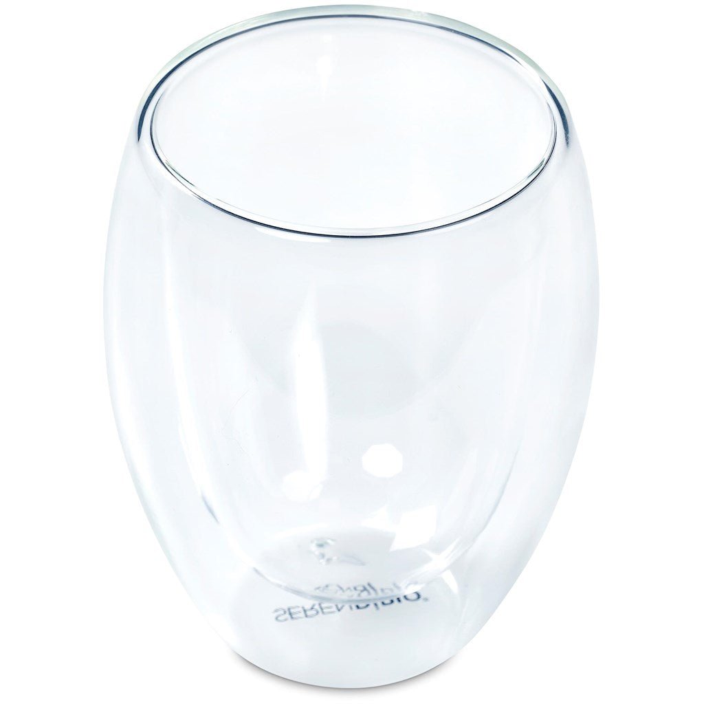 Serendipio Lorenzo Glass Double - Wall Cup - 350ml Elegant Design - Brand your company Logo! Get a quote - Promo Lingo