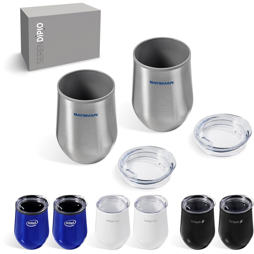 Serendipio Madison Duo Set: Stylish Double - Wall Beverage Cups - Brand your company Logo! Get a quote - Promo Lingo