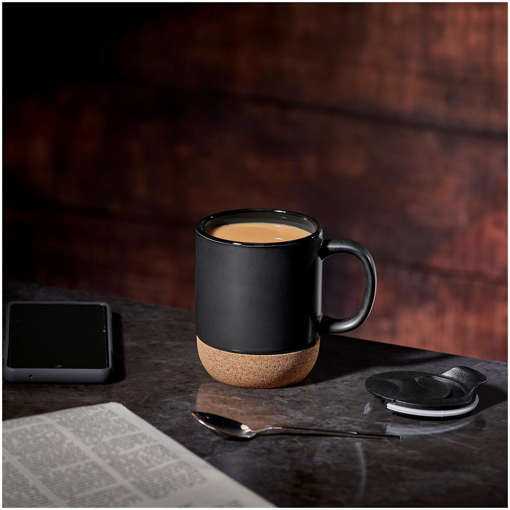 Serendipio Sienna Cork & Ceramic Coffee Mug - 340ml Insulated Design - Brand your company Logo! Get a quote - Promo Lingo