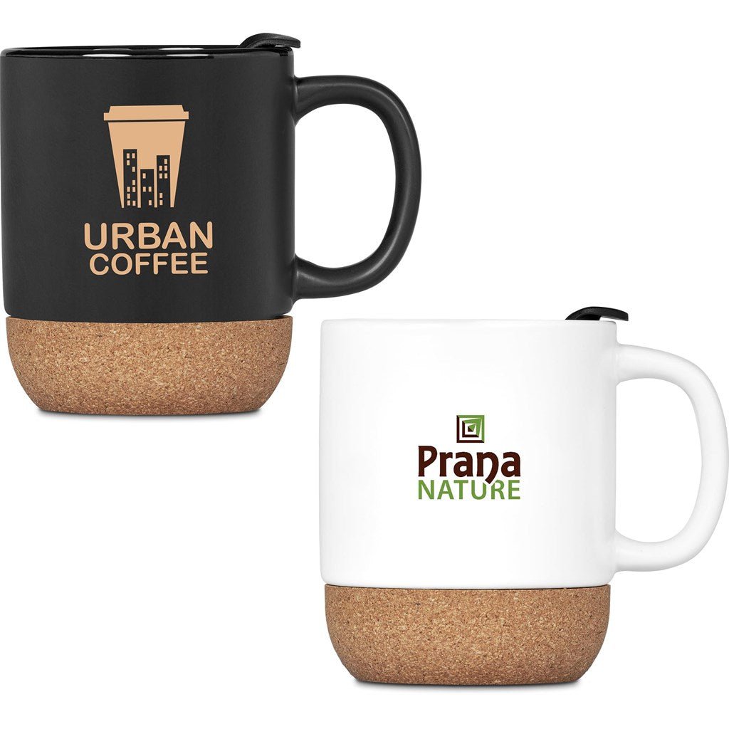 Serendipio Sienna Cork & Ceramic Coffee Mug - 340ml Insulated Design - Brand your company Logo! Get a quote - Promo Lingo
