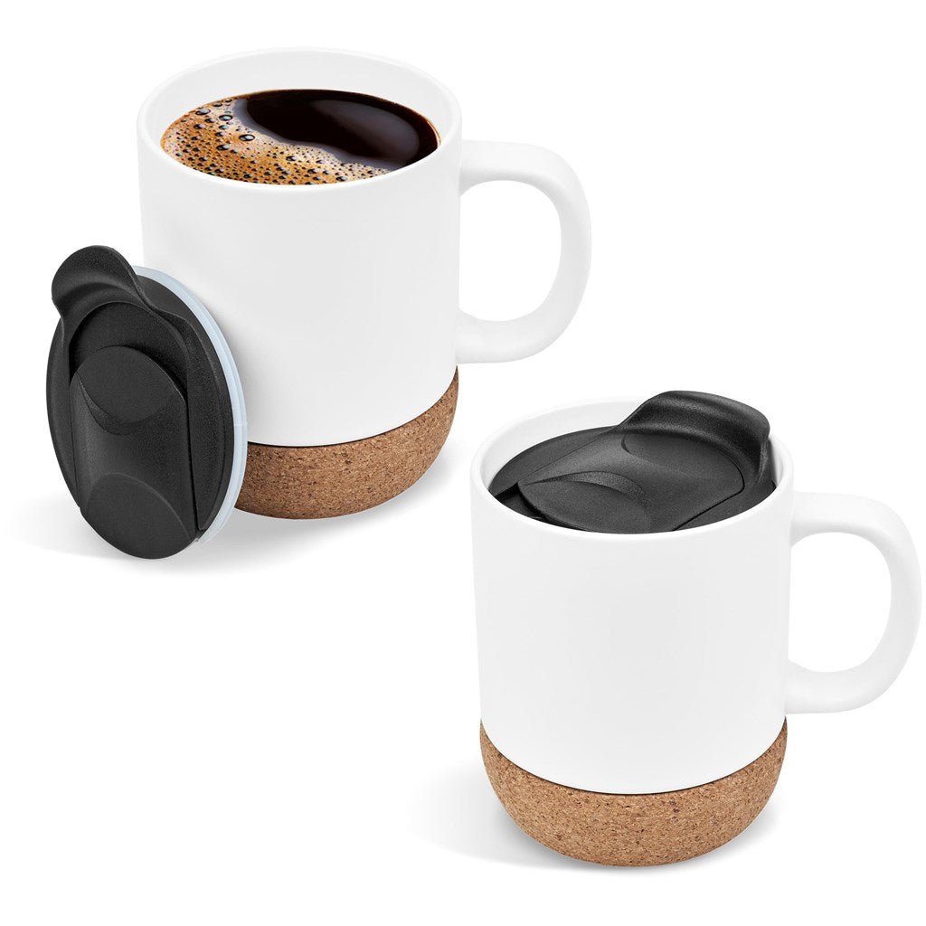 Serendipio Sienna Cork & Ceramic Sublimation Coffee Mug 340ml - Brand your company Logo! Get a quote - Promo Lingo