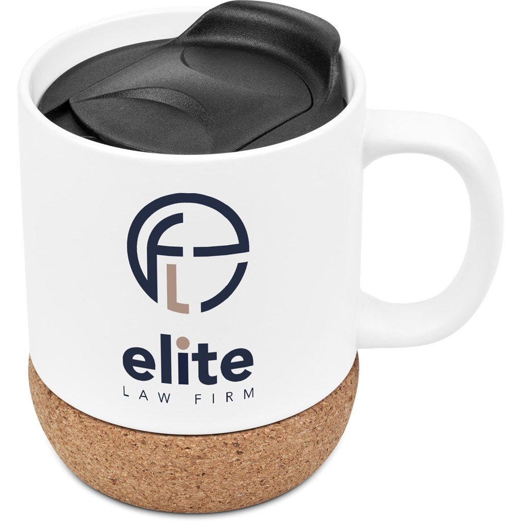 Serendipio Sienna Cork & Ceramic Sublimation Coffee Mug 340ml - Brand your company Logo! Get a quote - Promo Lingo