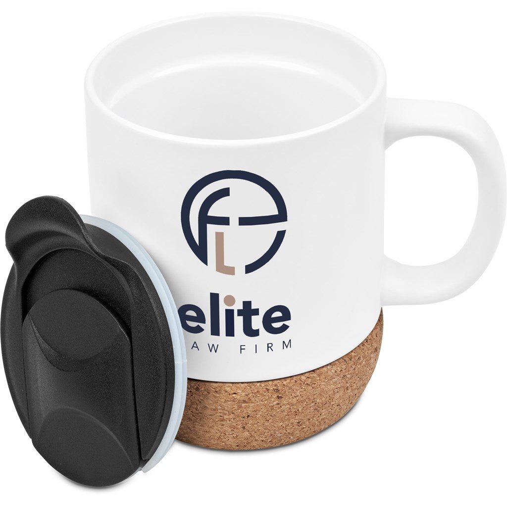 Serendipio Sienna Cork & Ceramic Sublimation Coffee Mug 340ml - Brand your company Logo! Get a quote - Promo Lingo