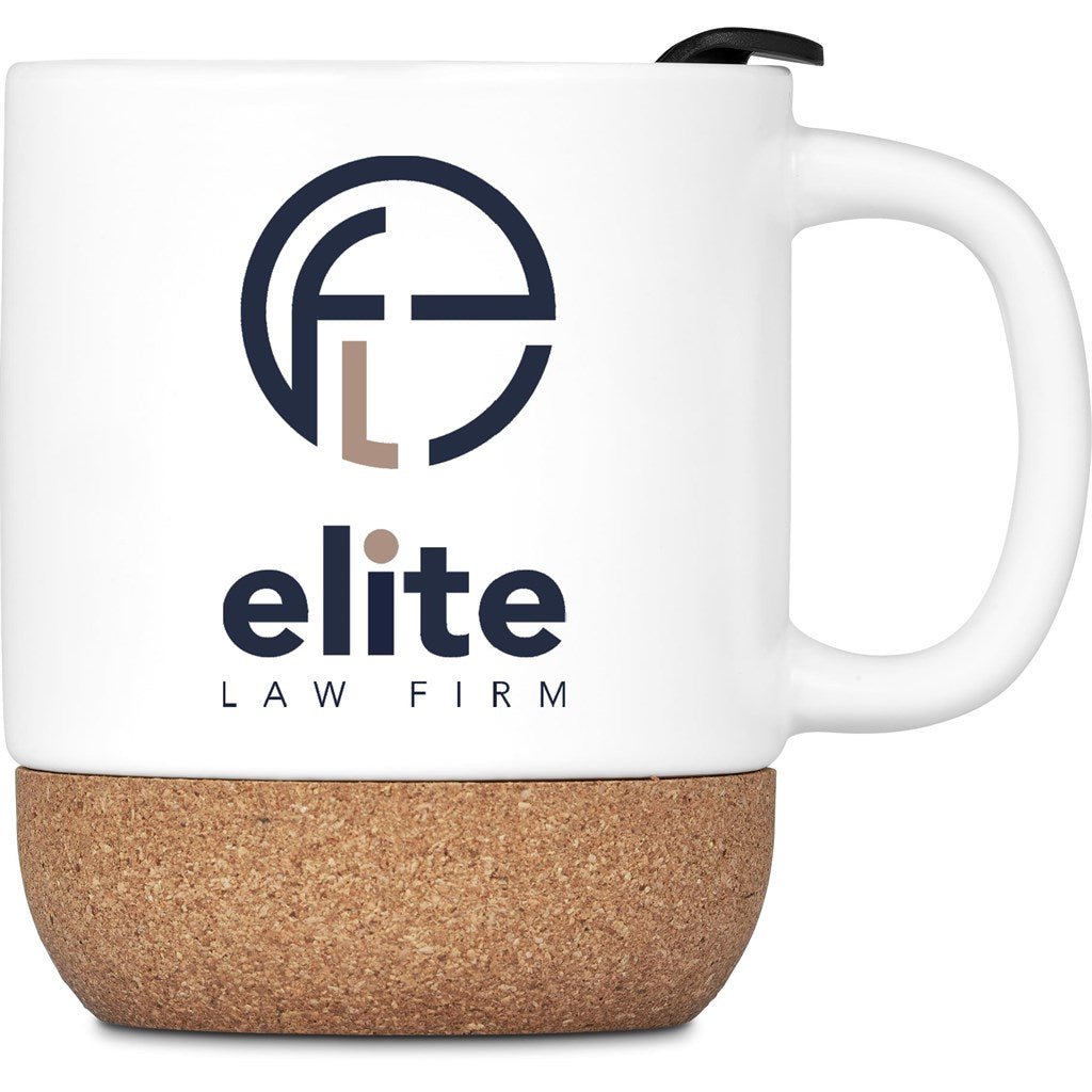 Serendipio Sienna Cork & Ceramic Sublimation Coffee Mug 340ml - Brand your company Logo! Get a quote - Promo Lingo
