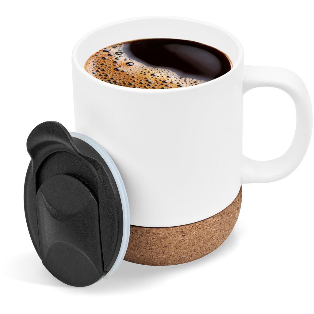 Serendipio Sienna Cork & Ceramic Sublimation Coffee Mug 340ml - Brand your company Logo! Get a quote - Promo Lingo