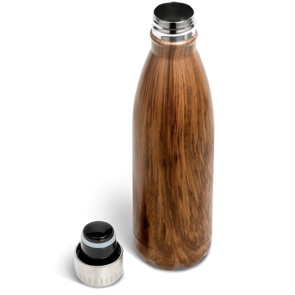 Serendipio Woodbury Stainless Steel Vacuum Water Bottle - 500ml Classic Wood Grain Design - Brand your company Logo! Get a quote - Promo Lingo