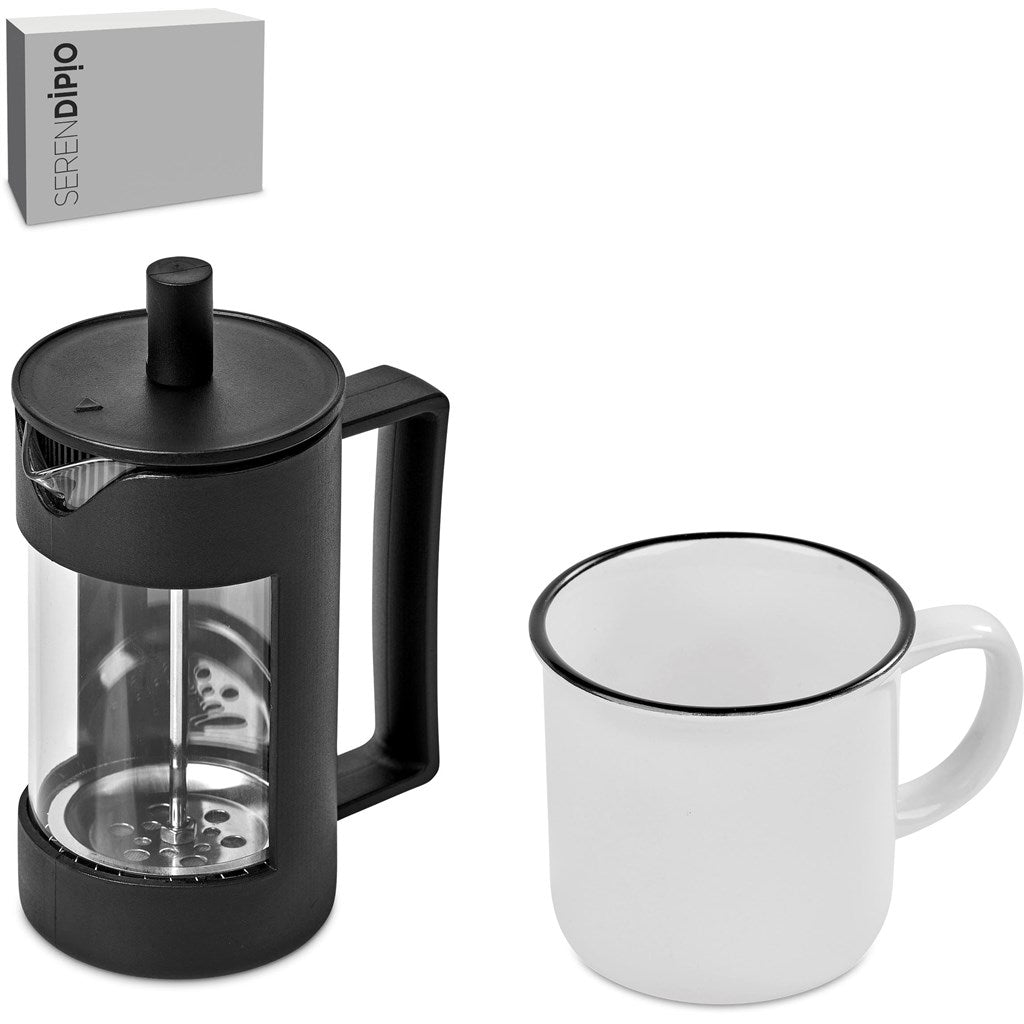 Serendipio York Coffee Set: Stylish Ceramic French Press - Brand your company Logo! Get a quote - Promo Lingo