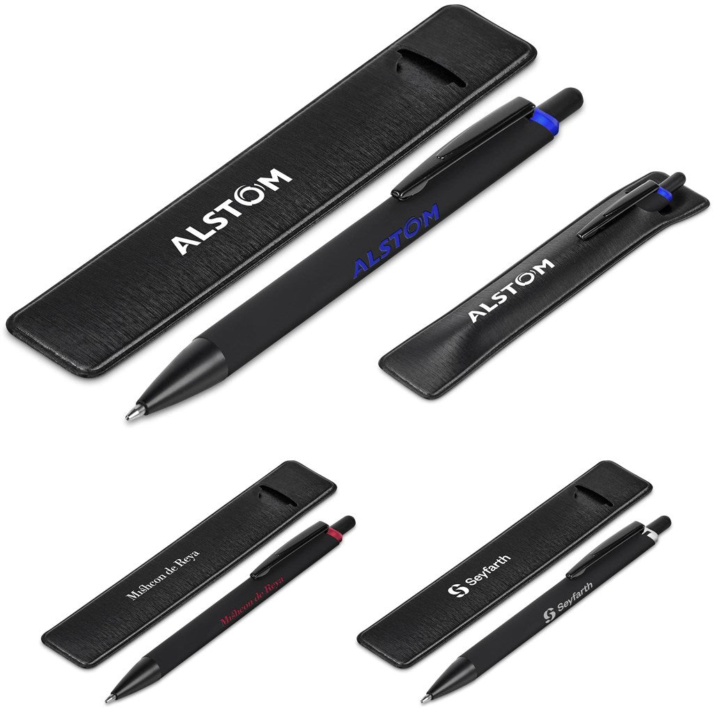 Shine Through Ball Pen In Pouch - Brand your company Logo! Get a quote - Promo Lingo