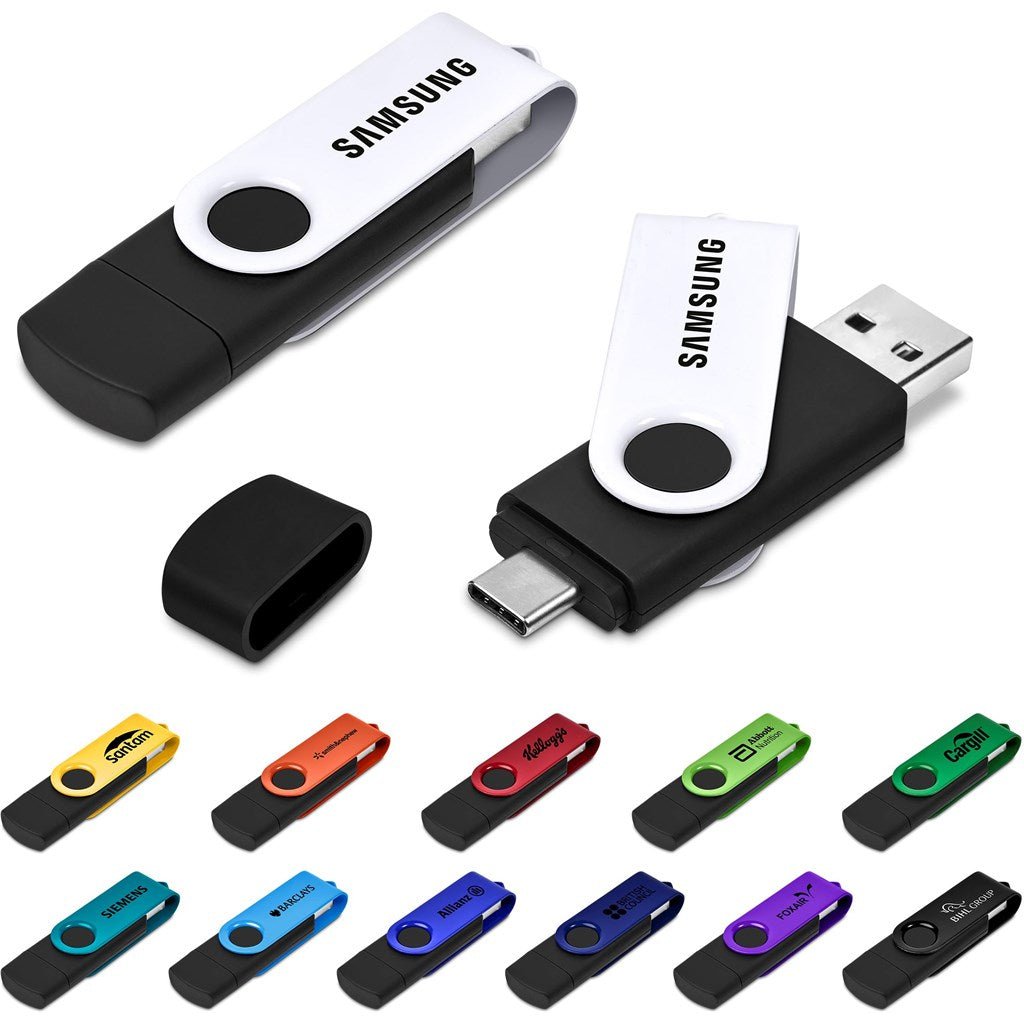 Shuffle Gyro Black Flash Drive – 32GB - Brand your company Logo! Get a quote - Promo Lingo