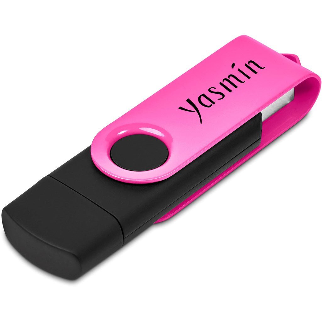 Shuffle Gyro Black Flash Drive – 32GB - Pink - Brand your company Logo! Get a quote - Promo Lingo