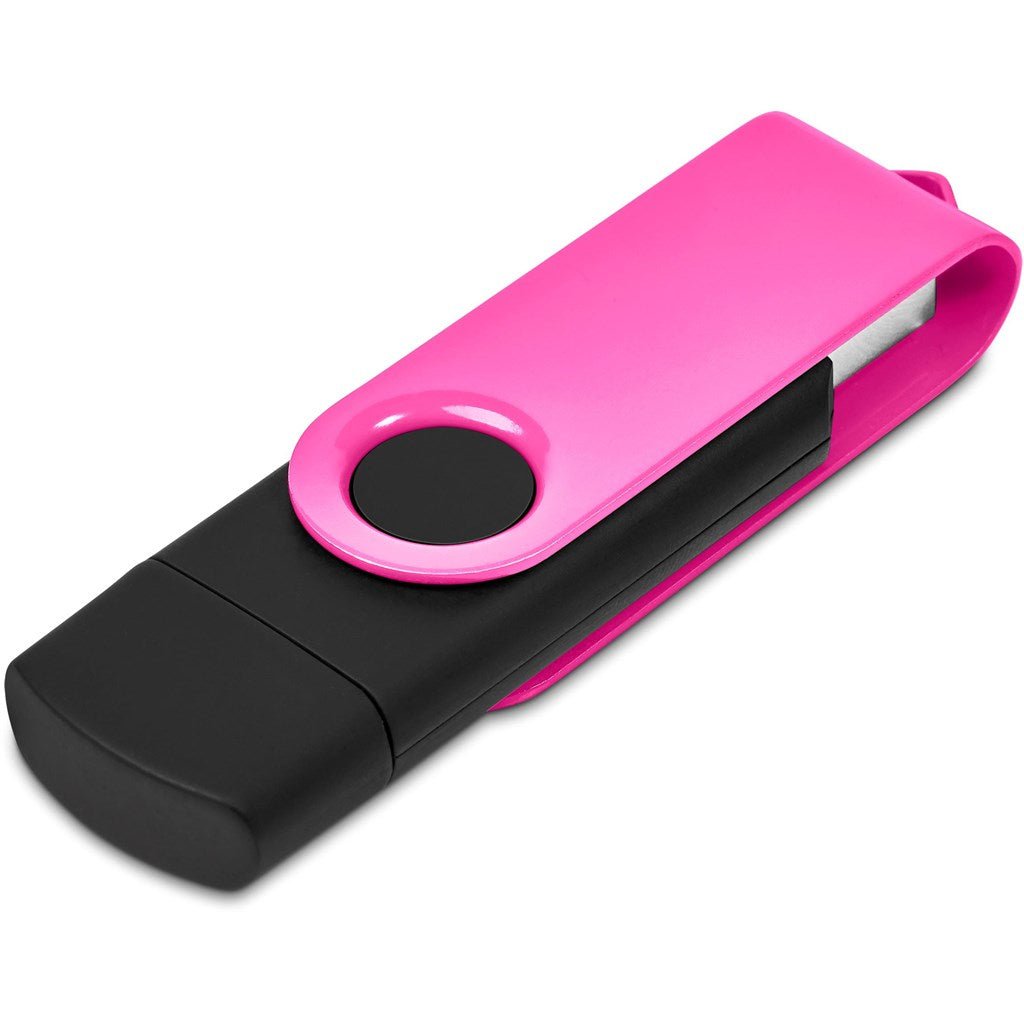 Shuffle Gyro Black Flash Drive – 32GB - Pink - Brand your company Logo! Get a quote - Promo Lingo