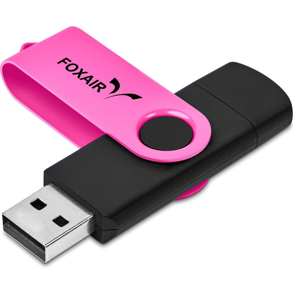 Shuffle Gyro Black Flash Drive – 32GB - Pink - Brand your company Logo! Get a quote - Promo Lingo