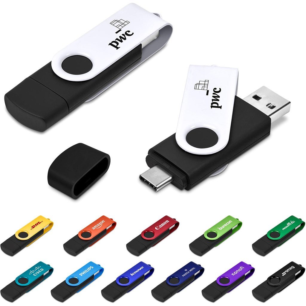 Shuffle Gyro Black Flash Drive – 8GB - Brand your company Logo! Get a quote - Promo Lingo