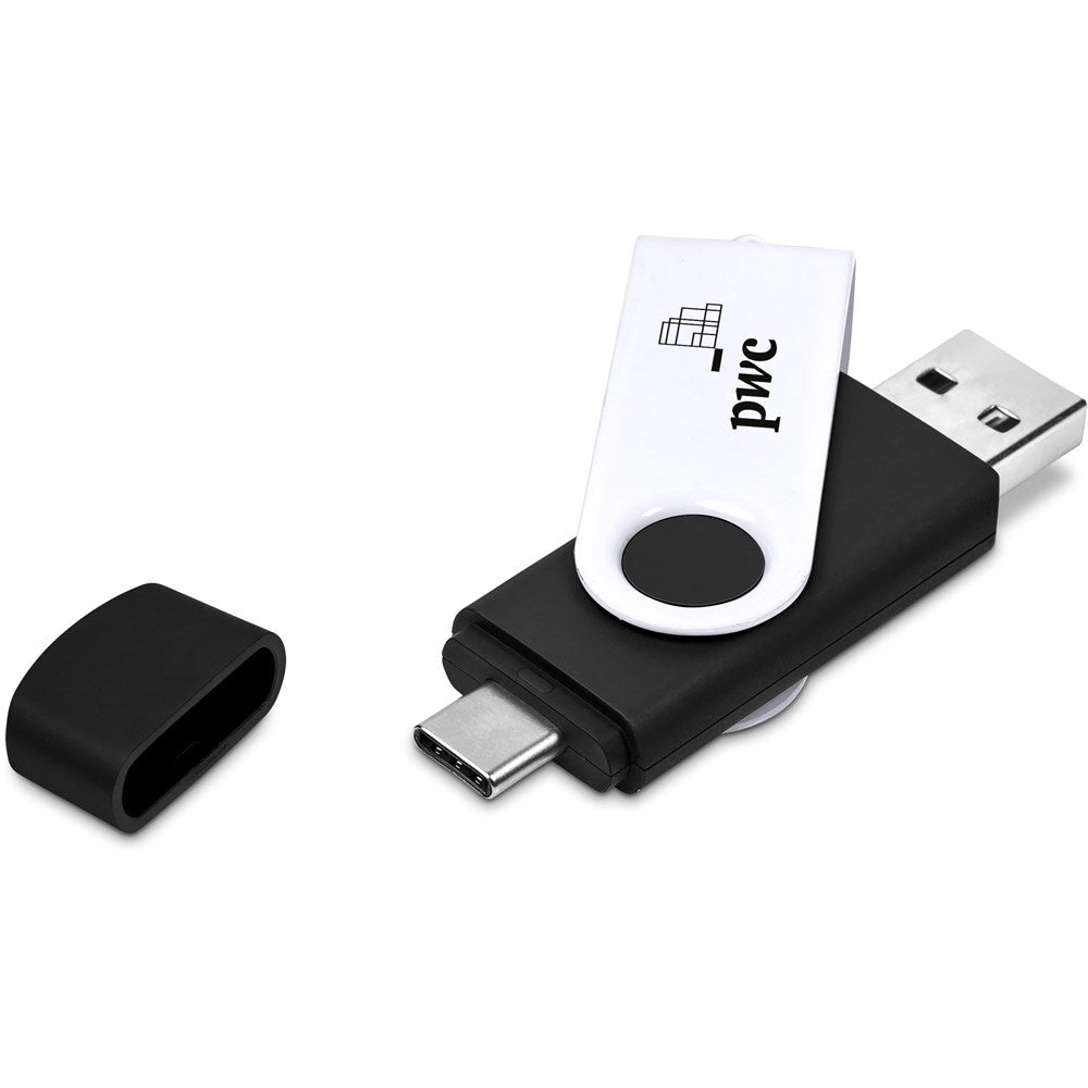 Shuffle Gyro Black Flash Drive – 8GB - Brand your company Logo! Get a quote - Promo Lingo