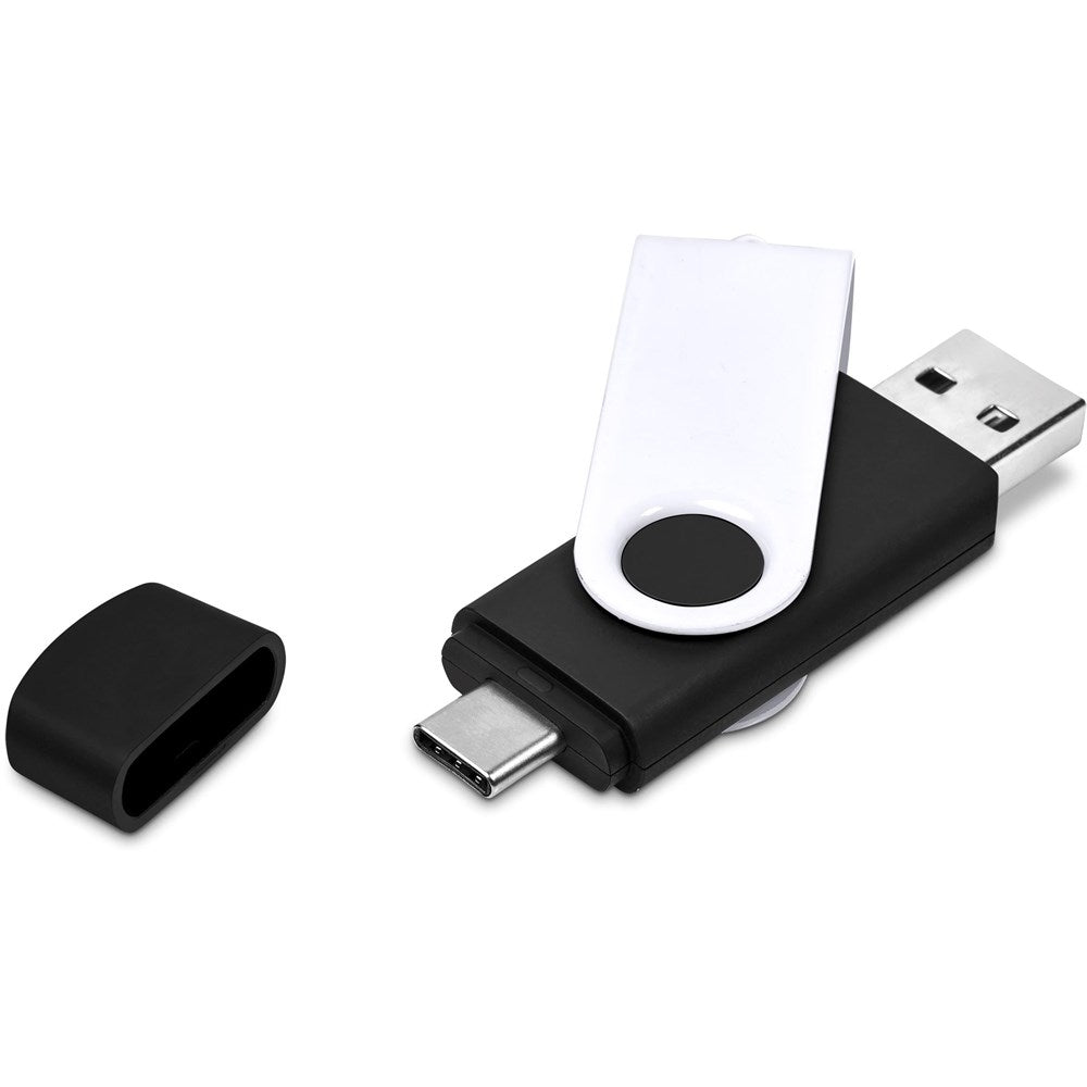 Shuffle Gyro Black Flash Drive – 8GB - Brand your company Logo! Get a quote - Promo Lingo