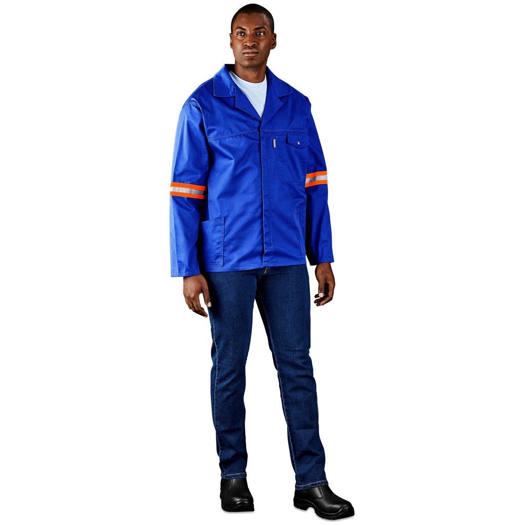 Site Premium Polycotton Jacket - Reflective Arms & Back - Orange Tape - Brand your company Logo! Get a quote - Promo Lingo