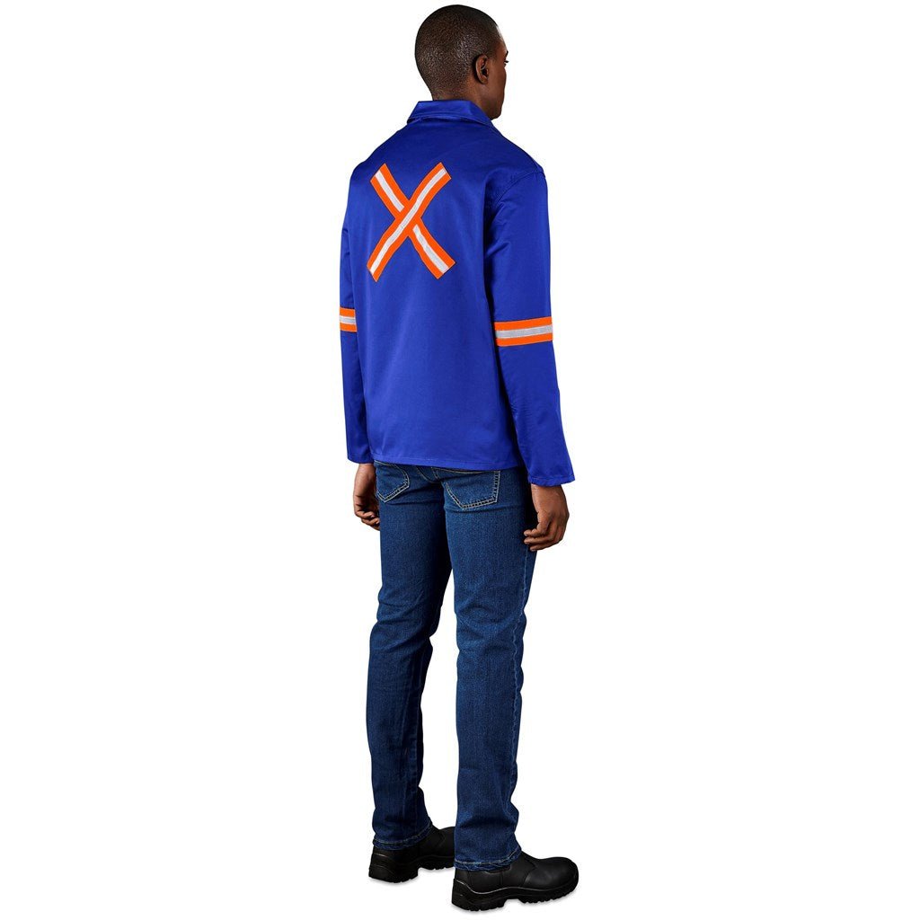 Site Premium Polycotton Jacket - Reflective Arms & Back - Orange Tape - Brand your company Logo! Get a quote - Promo Lingo