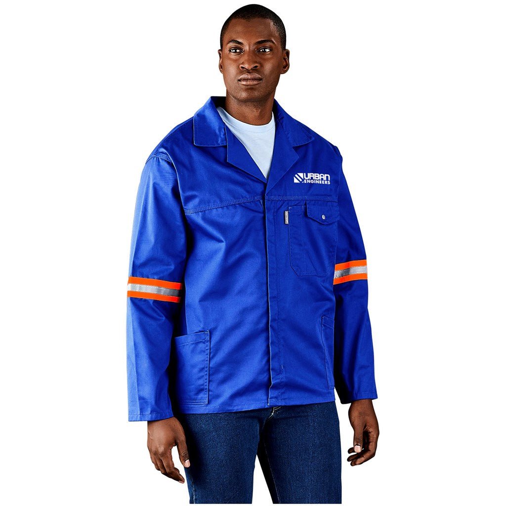 Site Premium Polycotton Jacket - Reflective Arms - Orange Tape - Brand your company Logo! Get a quote - Promo Lingo