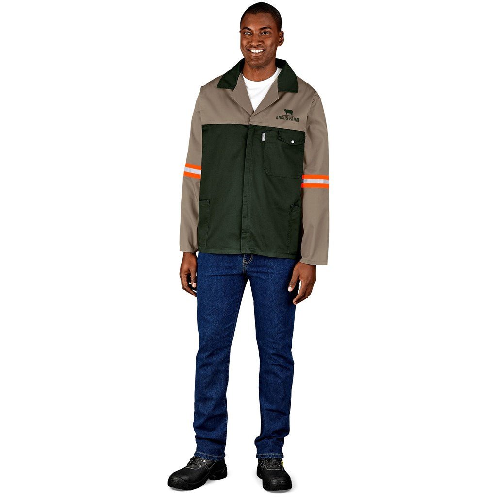 Site Premium Two - Tone Polycotton Jacket - Reflective Arms & Back - Orange Tape - Brand your company Logo! Get a quote - Promo Lingo