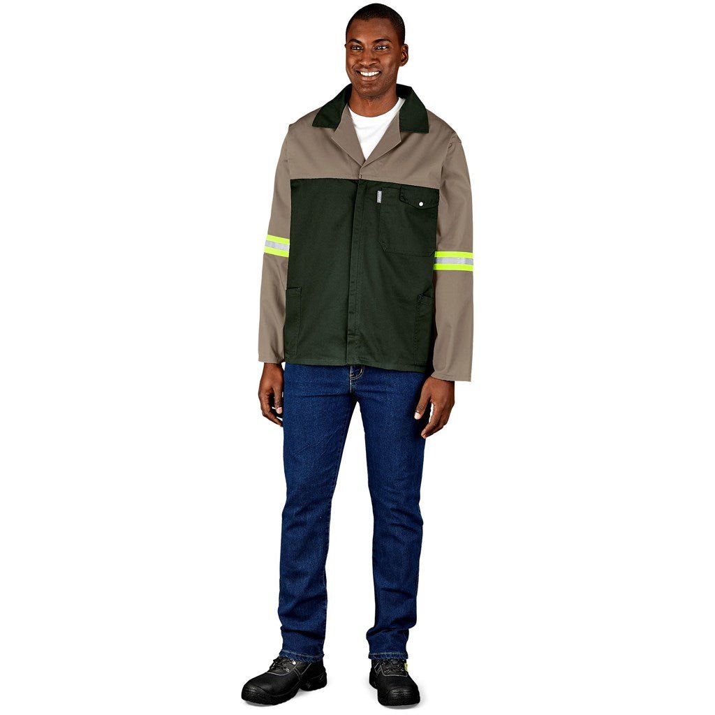 Site Premium Two - Tone Polycotton Jacket - Reflective Arms & Back - Yellow Tape - Brand your company Logo! Get a quote - Promo Lingo