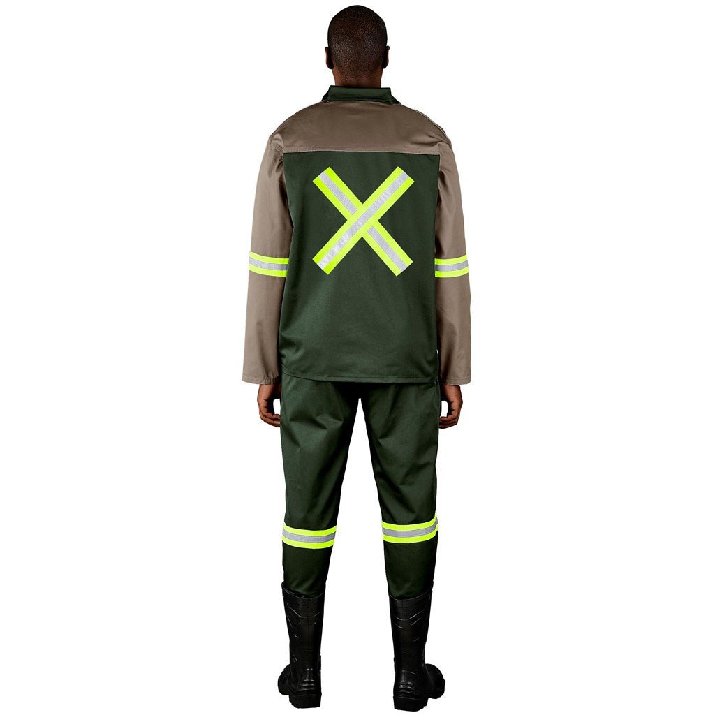 Site Premium Two - Tone Polycotton Jacket - Reflective Arms & Back - Yellow Tape - Brand your company Logo! Get a quote - Promo Lingo