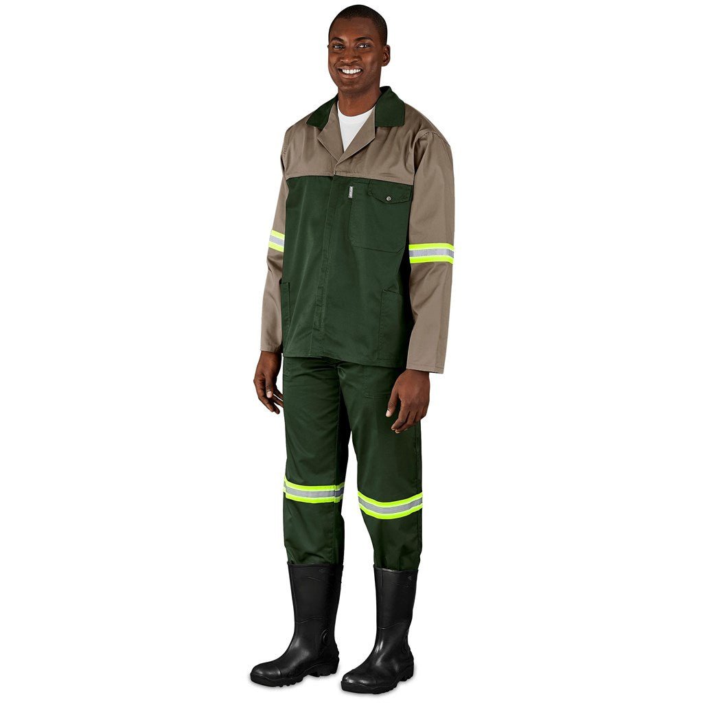 Site Premium Two - Tone Polycotton Jacket - Reflective Arms & Back - Yellow Tape - Brand your company Logo! Get a quote - Promo Lingo