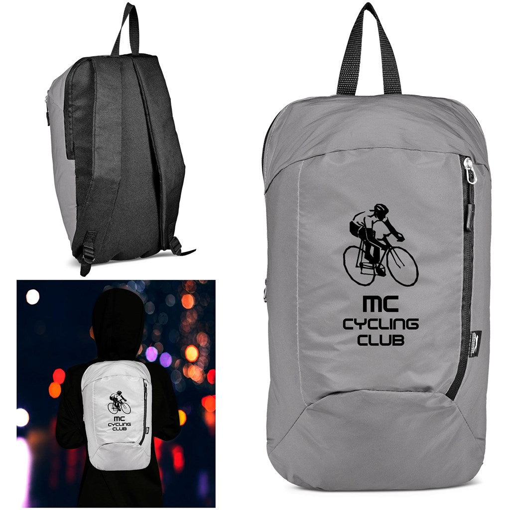 Slazenger Olympia Reflective Backpack for Safe Adventures - Brand your company Logo! Get a quote - Promo Lingo