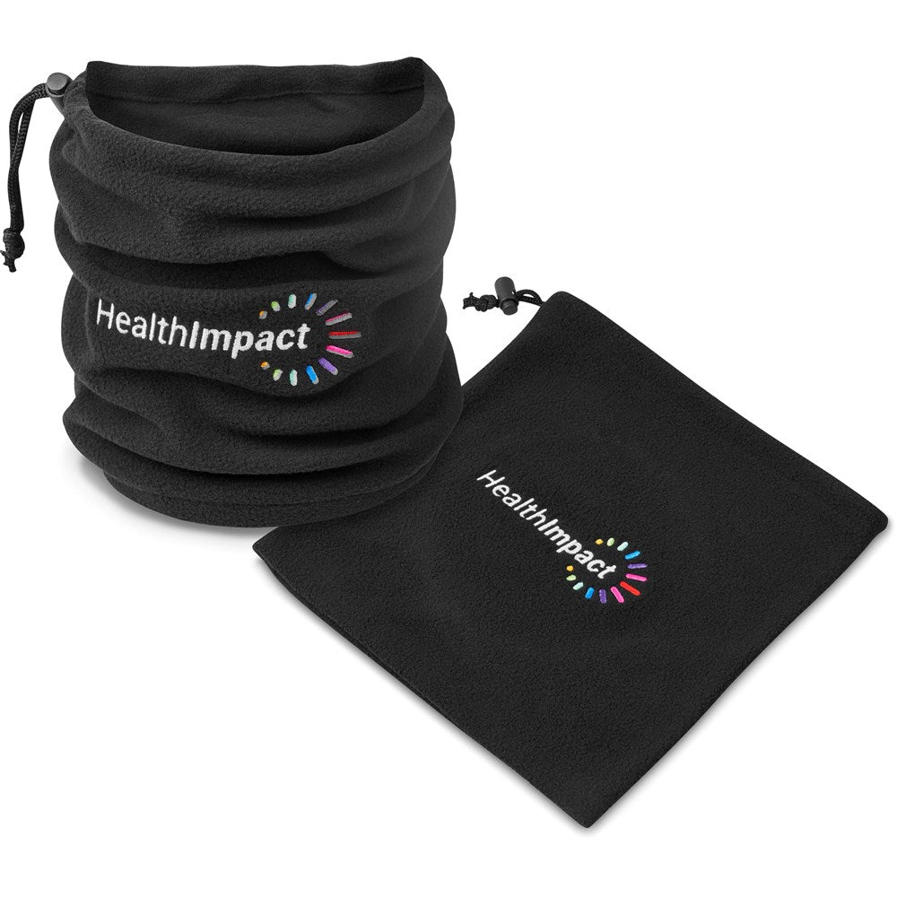 Snugg Neck Warmer & Beanie - Black - Brand your company Logo! Get a quote - Promo Lingo