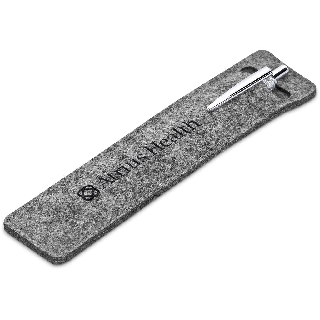 Sparkle Ball Pen In Felt Pouch - Brand your company Logo! Get a quote - Promo Lingo