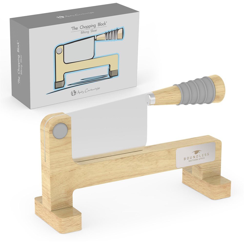 Stylish Andy Cartwright "The Chopping Block" Biltong Slicer - Brand your company Logo! Get a quote - Promo Lingo