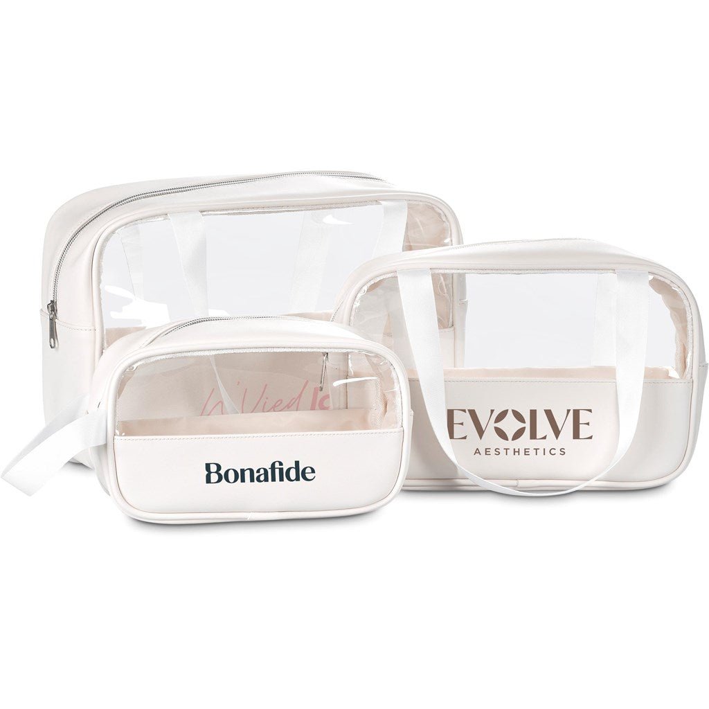 Stylish Eva & Elm Chanelle Midi Toiletry & Cosmetic Bag - Brand your company Logo! Get a quote - Promo Lingo
