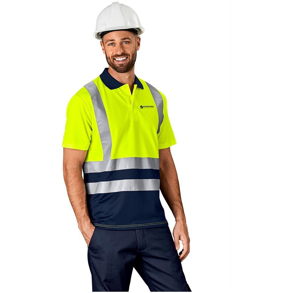 Surveyor Two - Tone Hi - Viz Reflective Golf Shirt - Brand your company Logo! Get a quote - Promo Lingo
